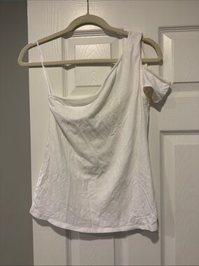 One-Shoulder cap sleeve Asymmetric Tank Top